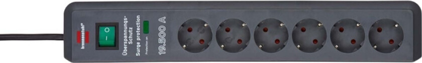brennenstuhl Secure-Tec 19.500A - Overspenningsavleder - AC 230 V - 3500 watt - utgangskontakter: 6 - antrasitt