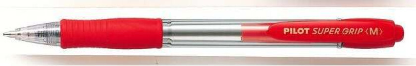 Kuglepen Pilot Super Grip, medium, rød, æske a 12 stk.
