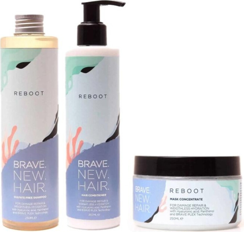 3-pack Brave. New. Hair. Reboot Schampoo + Conditioner + Mask