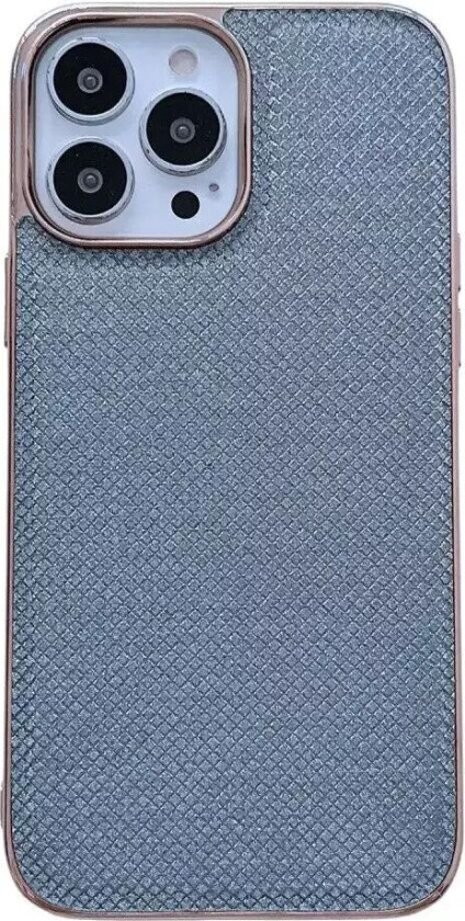 iPhone 14 Pro Plast Deksel m. Myk Bakside - Grå glitter