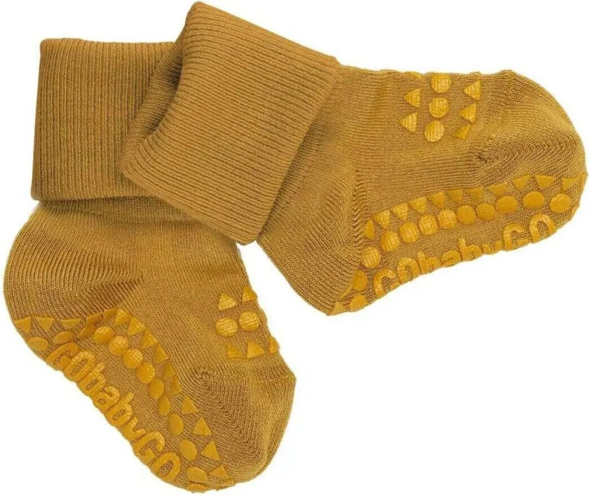 GObabyGO Bamboo Sokker Antislip Mustard str. 2-3år