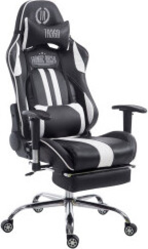 Racing kontorstol Limit med fotstøtte svart og hvit