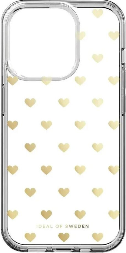 iPhone 15 Pro iDeal Of Sweden Clear Deksel - Golden Hearts