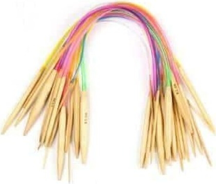 N047 - Sett med 18 stk. rundpinner 40 cm i fineste bambus