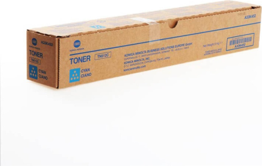 TN512C / TN-512C Cyan Toner - Laser toner Blå