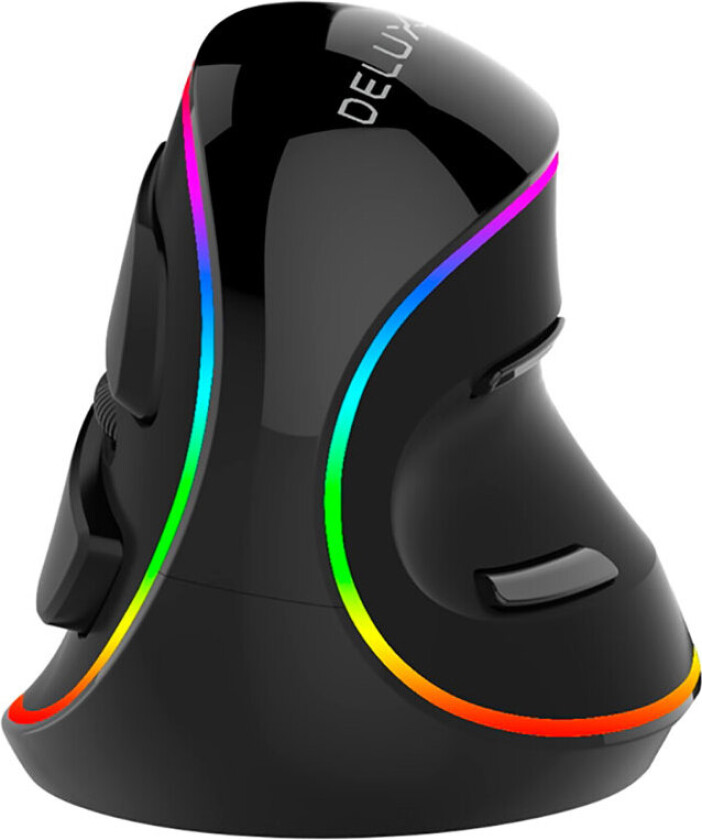 Delux M618Plus(RGB), Venste-hendt, Optisk, 4000 DPI, Sort