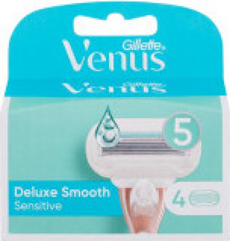 Gillette Venus Embrace Sensitive - Patron for påfyllbar barberhøvel - hunn - 5 blad - fuktighetskrem (en pakke 4)