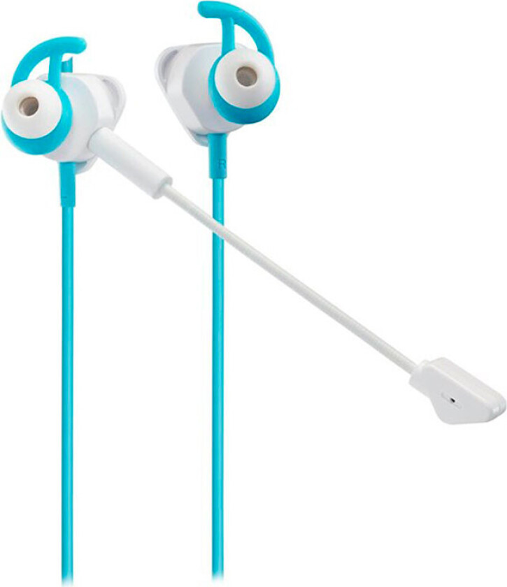 Turtle Beach Battle Buds - Hodesett - i øret - kablet - 3,5 mm jakk - hvit, sjøgrønn