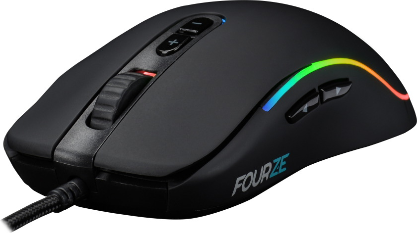 Fourze GM700 RGB - Mus - Optisk - 7 Knapper - Kabling - USB - Sort