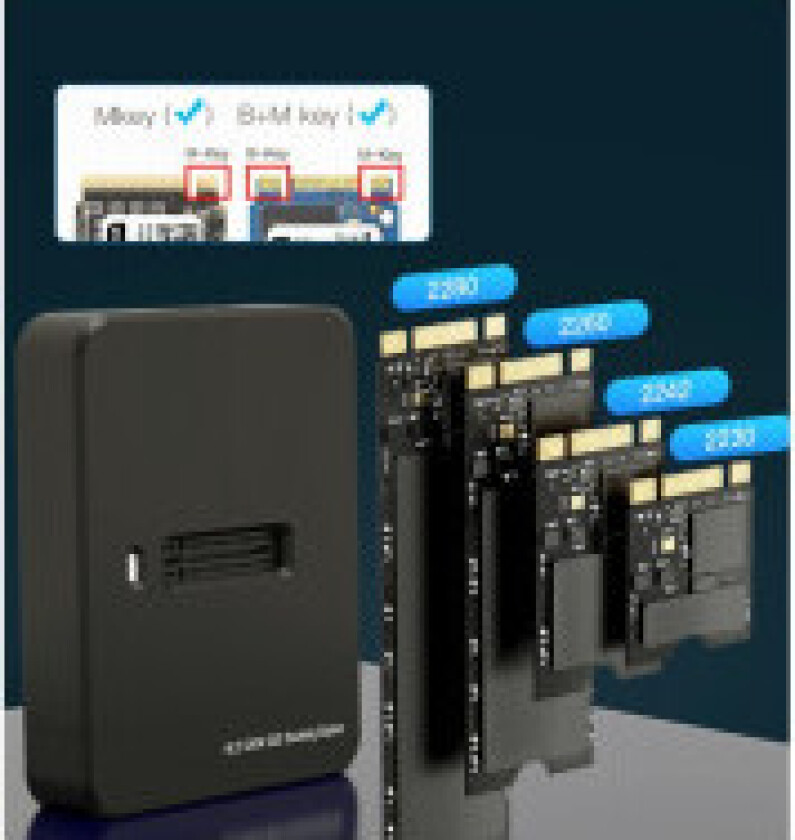 Bilde av DD-U3M2 - SSD-dokkestasjon - M.2 - M.2 Card (PCIe NVMe & SATA) - USB 3.2 (Gen 2) - svart