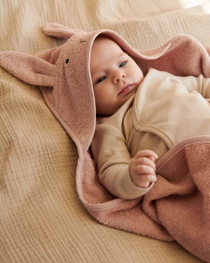 Albert Hooded Towel Rabbit Rose