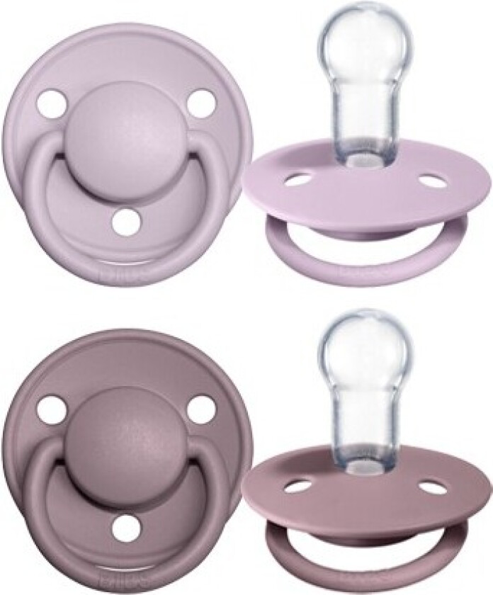 De Lux Silikonsutter 2-pakning Round Chuck / Blush