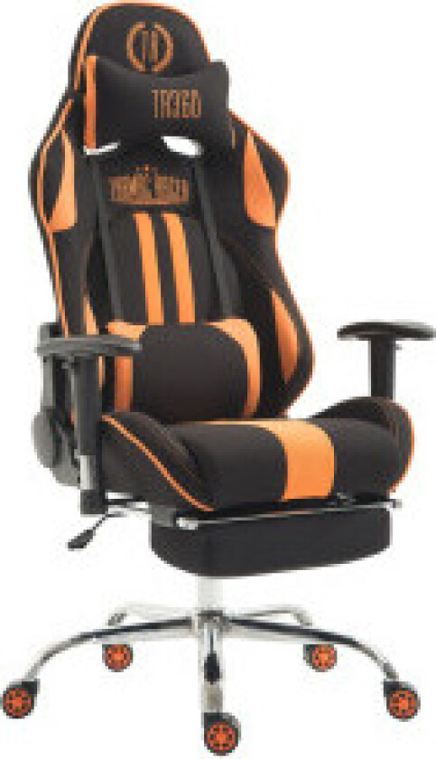 Racing kontorstol Limit stoff med fotstøtte svart/oransje