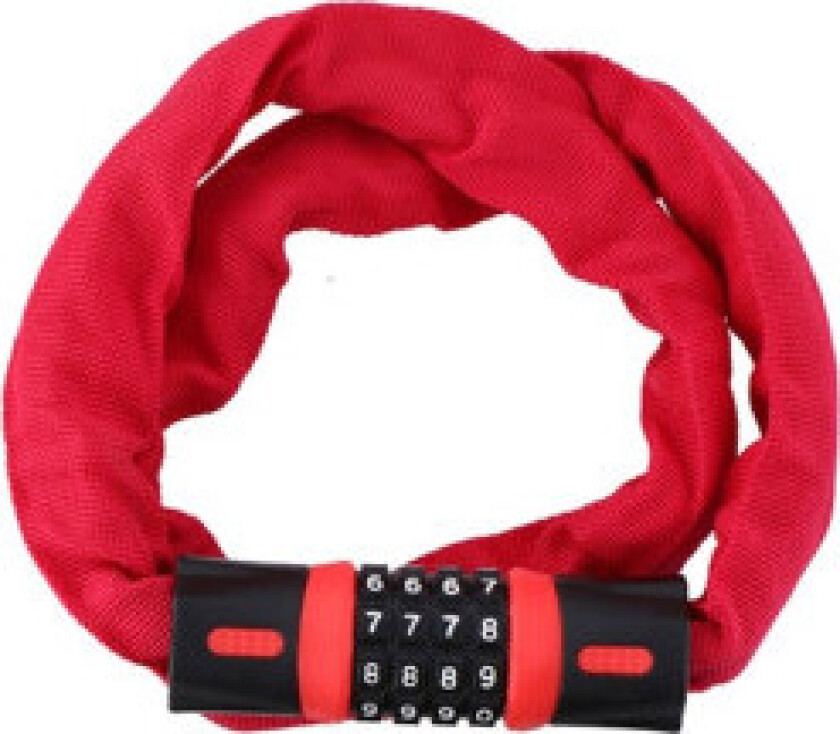 - sykkellås med kombinasjonskjede (rød)