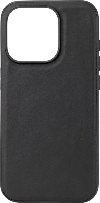 Essentials iPhone 15 Pro Leather Mag back cover,TPU frame,magnet,black