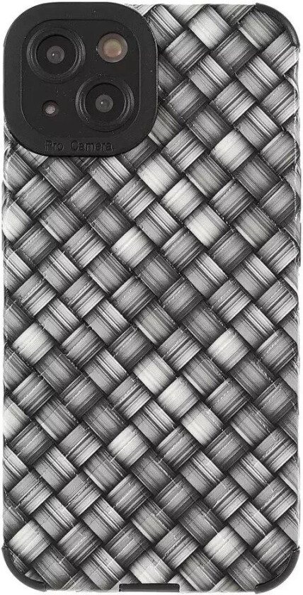 iPhone 13 Fleksibelt Deksel - Vevd Tekstur - Grå