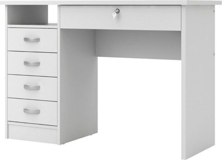 Fula skrivebord 5 skuffer hvit.