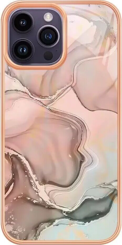 iPhone 15 Pro Hybrid Plastdeksel - Pink Marmor