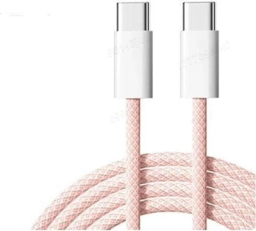 NÖRDIC 2m USB 2.0 USB-C till C kabel 2,4A 480Mbps 60W för iPhone 15/15 Pro/15 Plus/15 Pro Max rosa
