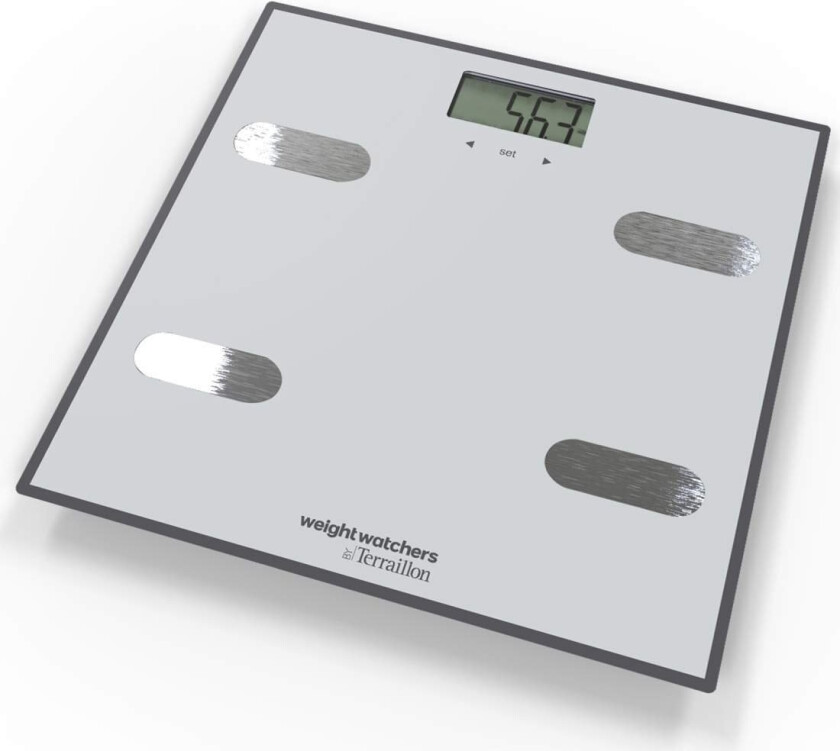 14326, Elektronisk personvekt, 150 kg, 100 g, Sølv, kg, firkant
