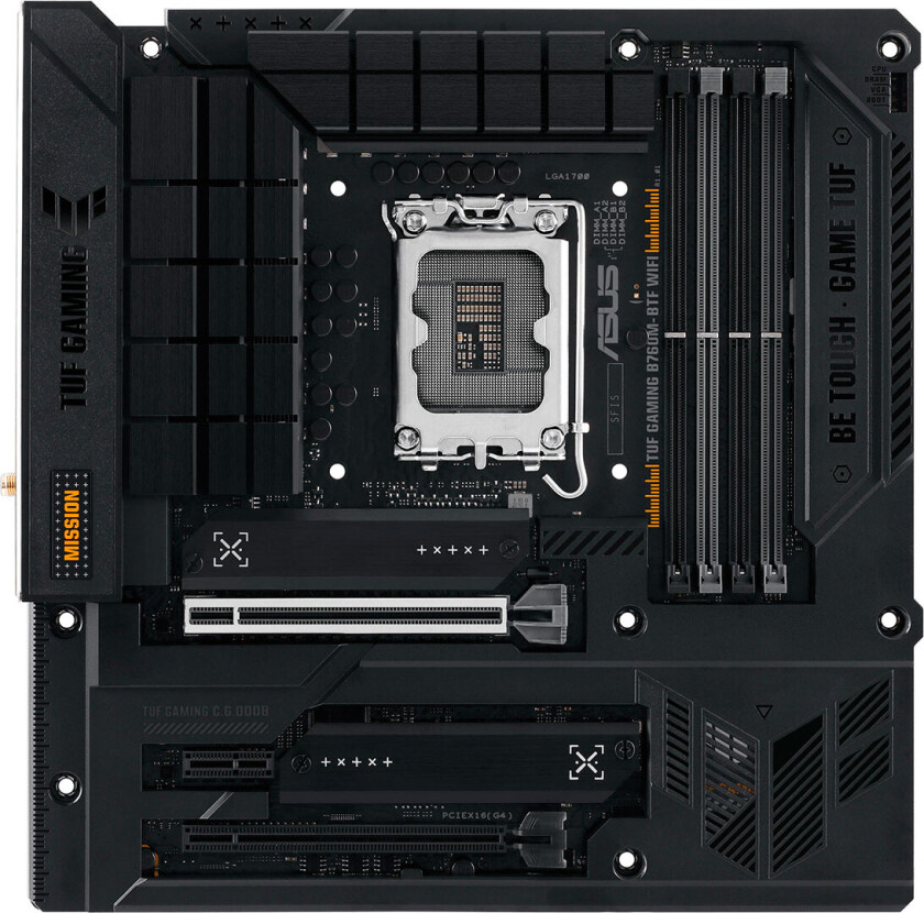 TUF GAMING B760M-BTF WIFI Hovedkort - Intel B760 - Intel LGA1700 socket - DDR4 RAM - Micro-ATX
