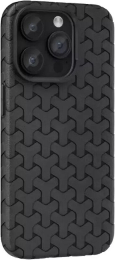 iPhone 15 Plus Fleksibelt Plastdeksel - Flettet Tekstur - Svart