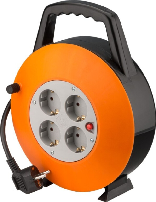 Cable reel 15 m orange-black - with 4 protective