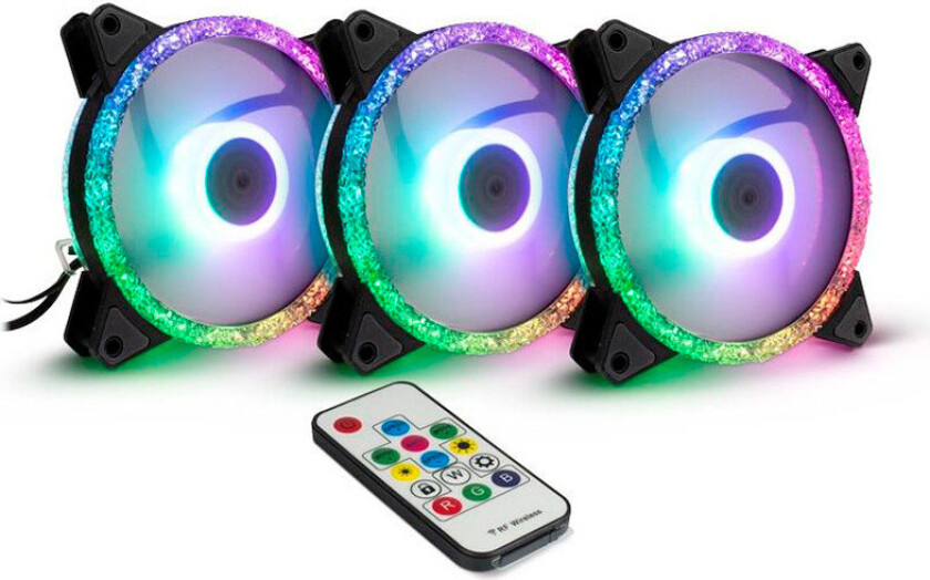 Argus RGB-FAN SET RS-07 - Kabinettvifte - 120mm - Svart
