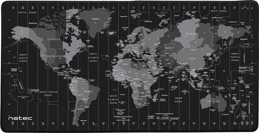 Time Zone Map Maxi - keyboard and mouse pad