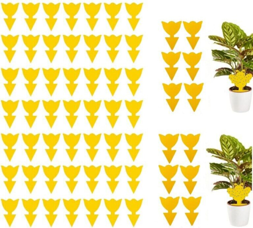 INF Klistrefelle for skadedyr på potteplanter 100-pak Gul