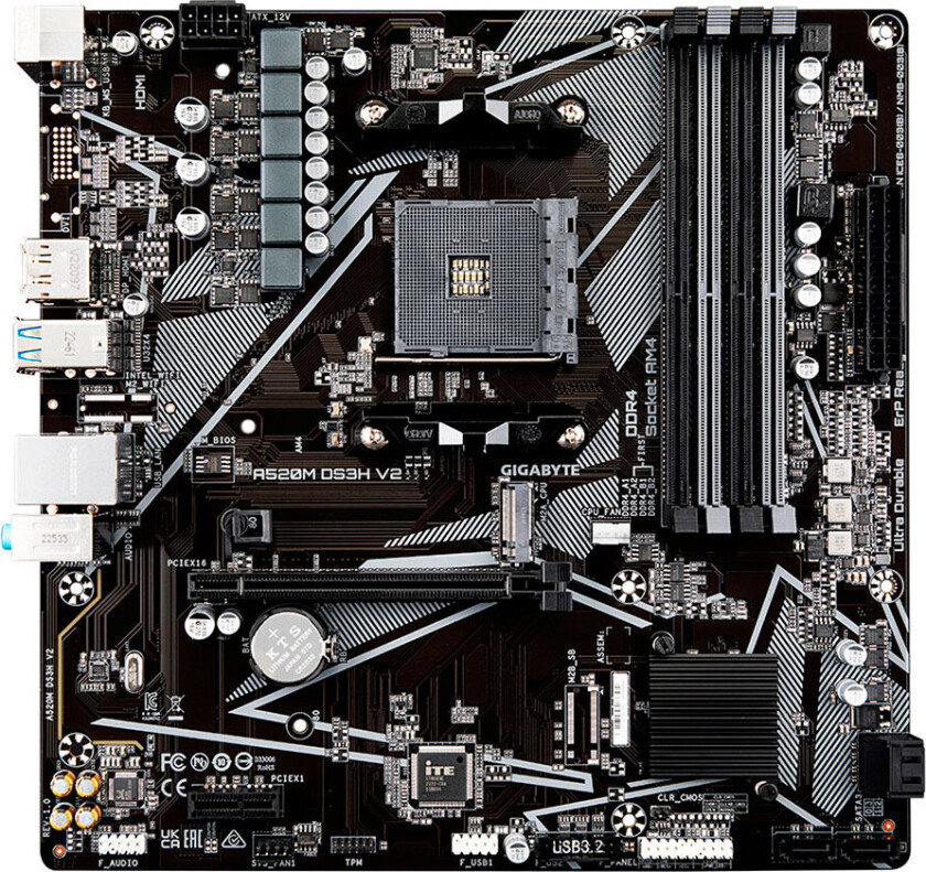 Gigabyte Hovedkort Gigabyte A520M DS3H V2 AMD A520 AMD AM4