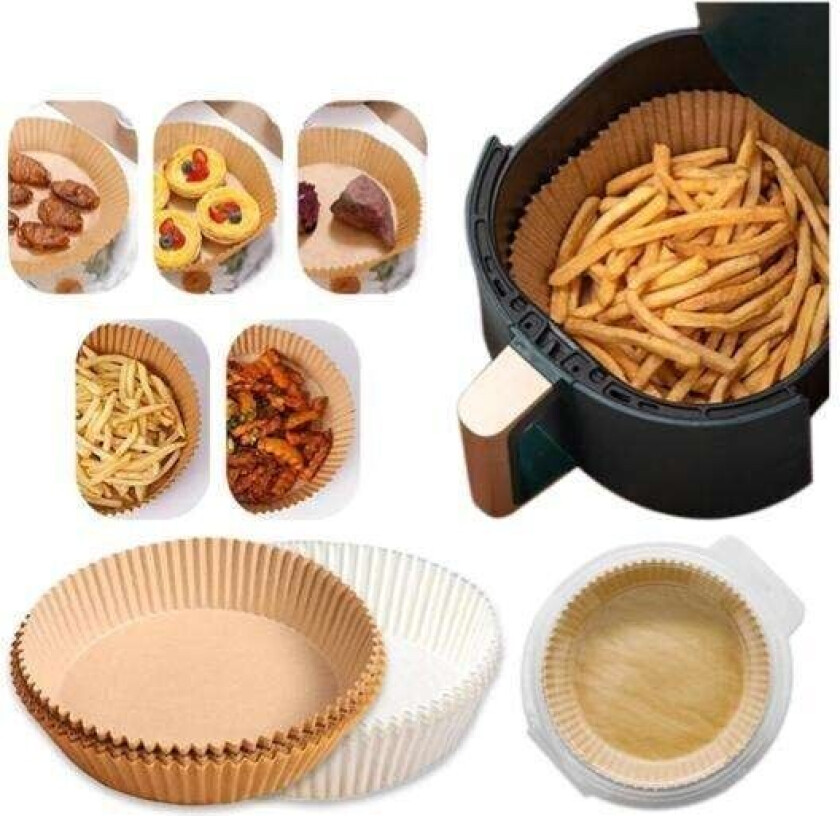 100st Air Fryer engångspapper pergament formar - Liners Airfryer