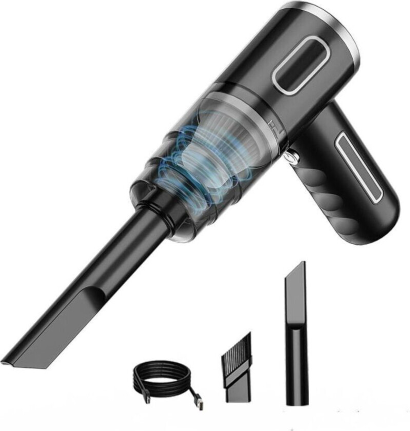 Black Portable Multifunction bilstøvsuger Bærbar trådløs støvsuger Håndstøvsugere for bilhusholdning 2 filtre