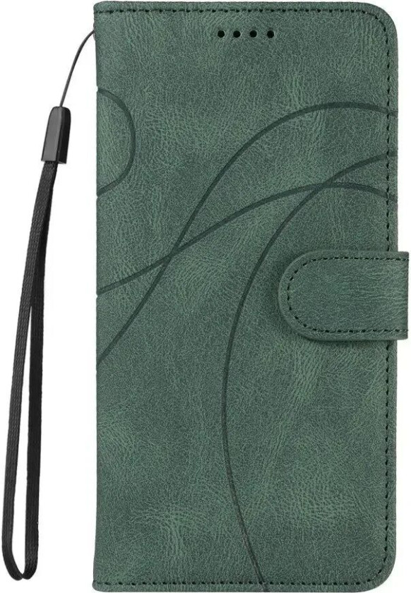 Samsung Galaxy S24 Ultra PU Skinn Deksel med Lommebok og Stropp - Grønn