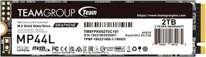 Team Group MP44L - SSD - 2 TB - intern - M.2 2280 - PCIe 4.0 x4 (NVMe)