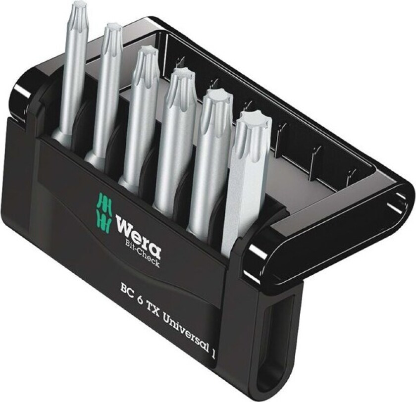 Wera Bit-Check 6 TX Universal 1 - Skrutrekkerspissett - 6 deler - inn holder