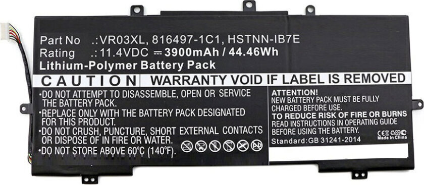 - Batteri til bærbar PC - litiumpolymer - 3900 mAh - 44.5 Wh - svart - for HP ENVY Laptop 13-D001TU, 13-D005TU, 13-D007TU, 13-d008tu