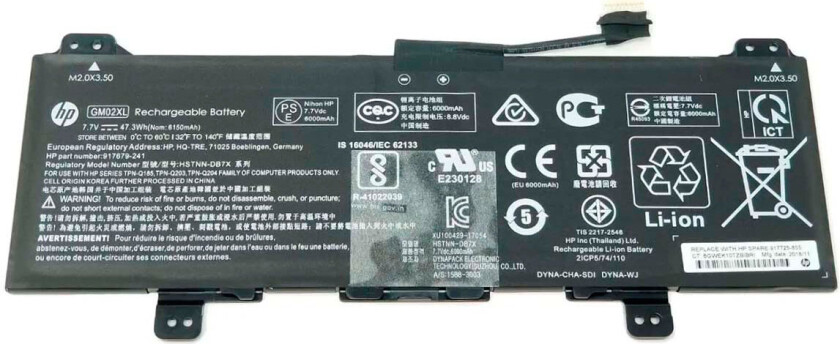 - Batteri til bærbar PC - litiumion - 2-cellers - 6150 mAh - 47 Wh - for Chromebook 11 G6, 11A G6, 14, 14 G5 Chromebook x360