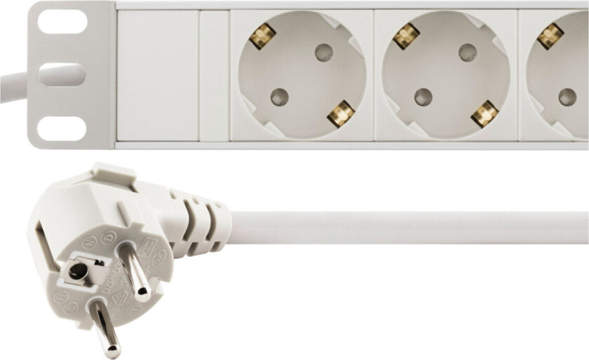 GT-8527W - Flerkoplingslist (kan monteres i rack) - 3680 watt - inngang: power CEE 7/7 - utgangskontakter: 9 (CEE 7/4) - 2 m kabel - hvit