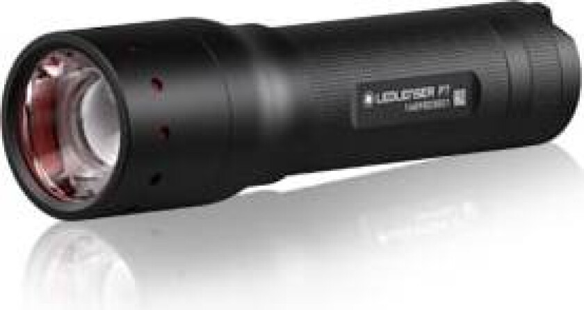 Led Lenser P7, Penn-lommelykt, Sort, Aluminium, Knapper, Rotasjon, IPX4, LED
