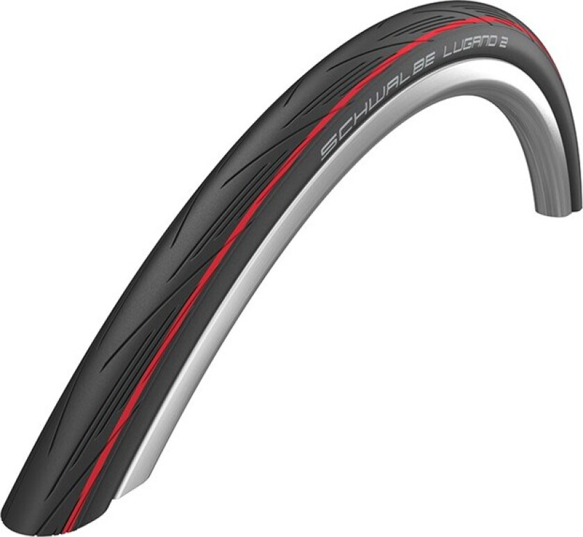 SCHWALBE Lugano (25-622) Black/Red, Silica, K-Guard, PSI max:115 PSI, Weight:365 g