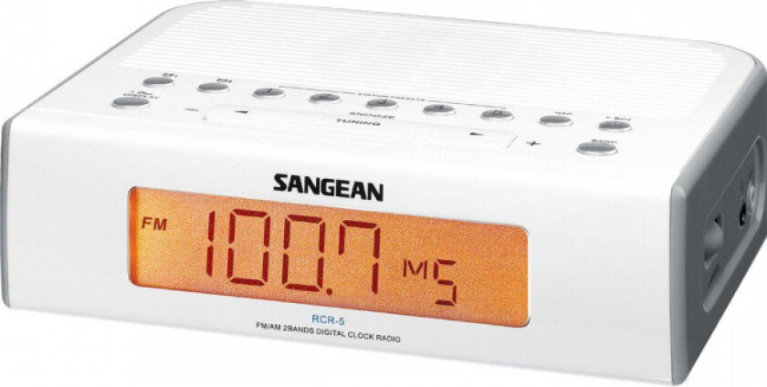 Atomic 05, Klokke, AM, FM, Oransje, Sølv