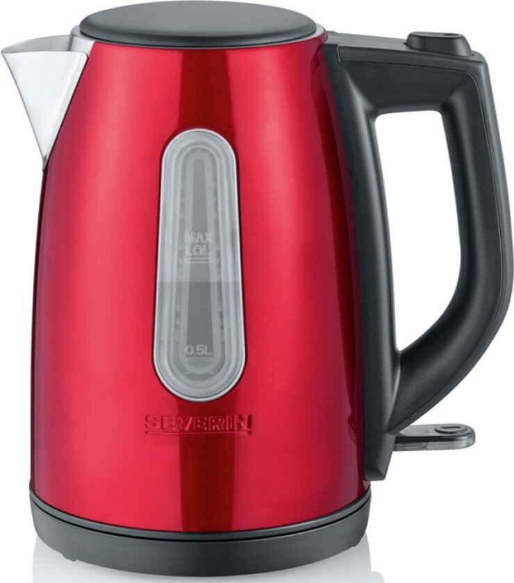 Severin WK 3417 - Kjele - 1 liter - 2.2 kW - rødmetallisk/svart