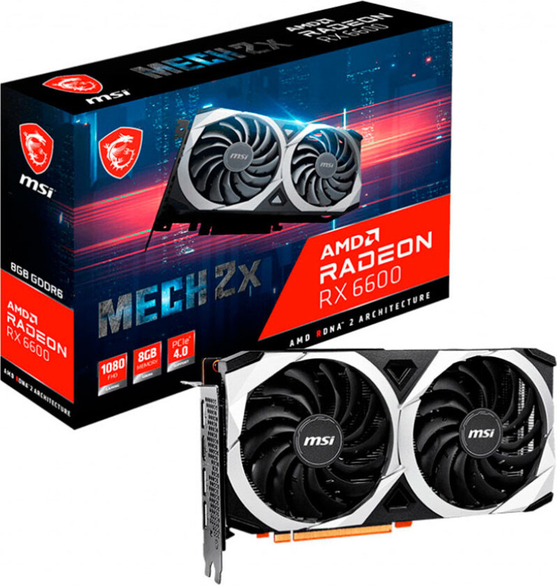 Radeon RX 6600 MECH 2X - 8GB GDDR6 RAM - Grafikkort