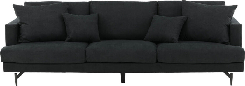 Sofia sofa 3 seter velour svart.