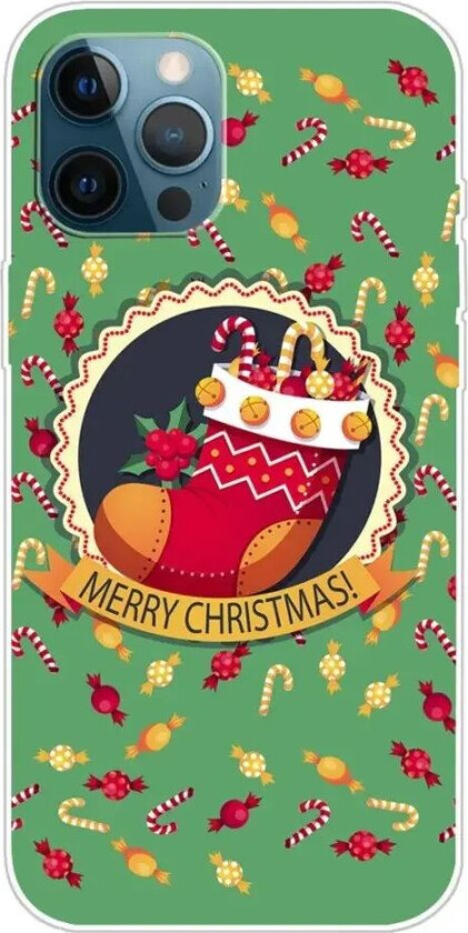 iPhone 15 Pro Fleksibelt Plast Jul Deksel - Merry Christmas - Julestrømpe