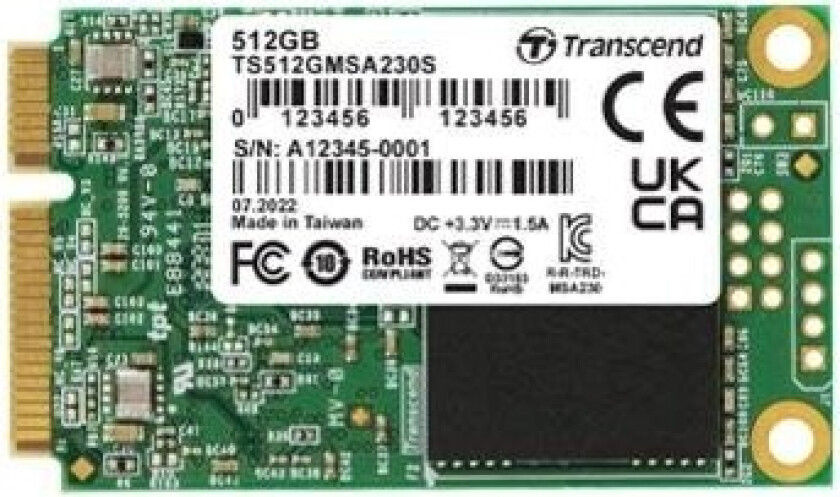 230S SSD - 512GB - SATA-600 - mSATA
