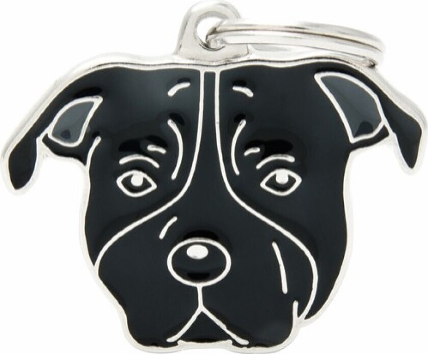 Black American Staffordshire Terrier ID Dog Tag