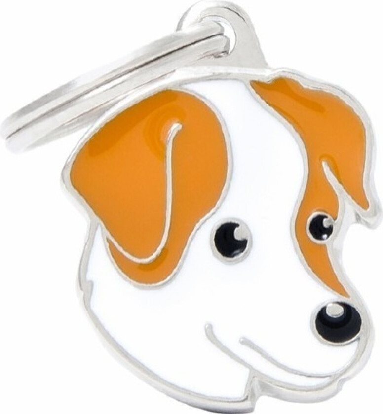 White and Brown Jack Russell ID Dog Tag