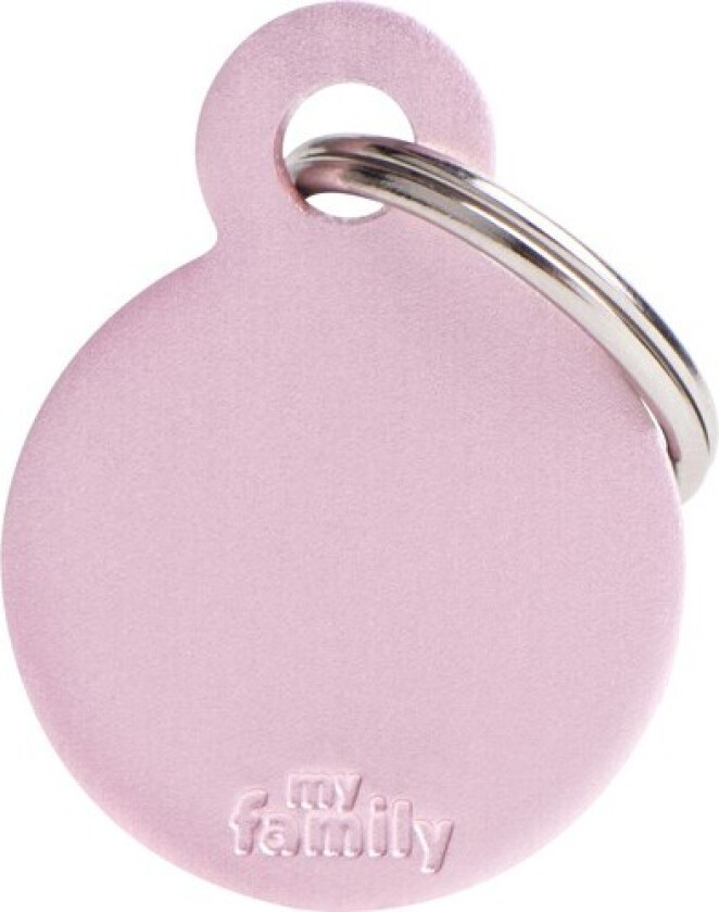 ID Tag Basic collection Small Round Pink in Aluminum